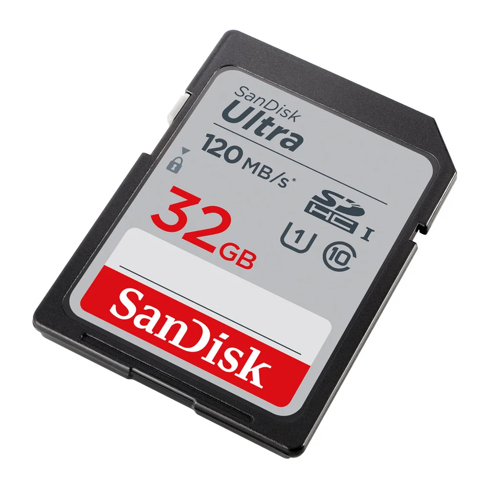 Cartão De Memória Sd Sandisk, 32GB, Ultra 120mbs Classe C10 Cartão De Memória Sd Sandisk, 32GB, Ultra 120mbs Classe C10