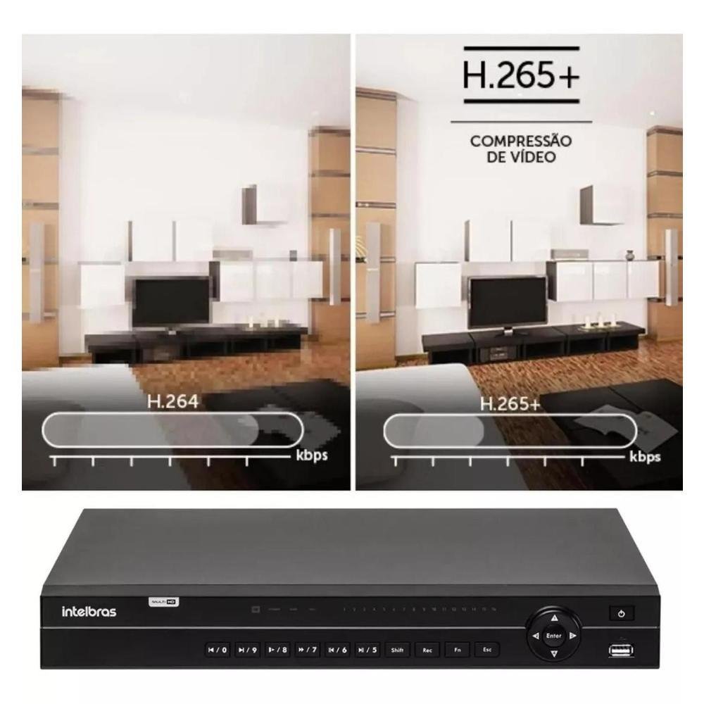 Imagem 3 de 5 do produto Gravador De Vídeo Intelbras Mhdx 1232, 32 Canais + HD 3TB - Para Câmeras De Segurança