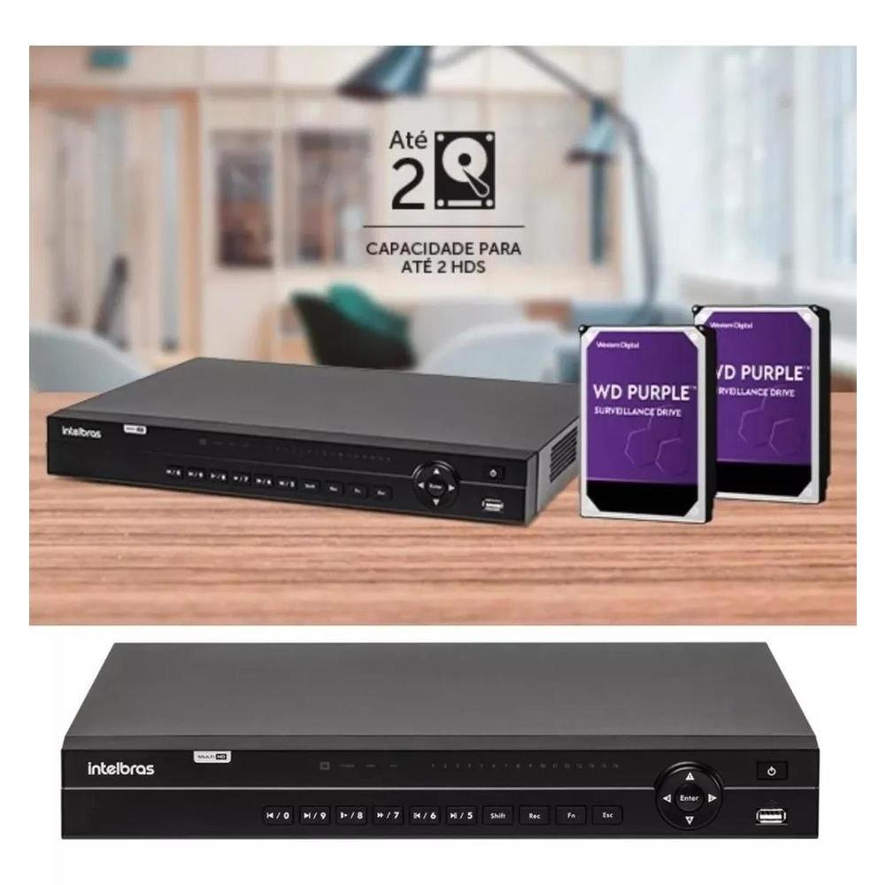 Imagem 4 de 5 do produto Gravador De Vídeo Intelbras Mhdx 1232, 32 Canais + HD 3TB - Para Câmeras De Segurança