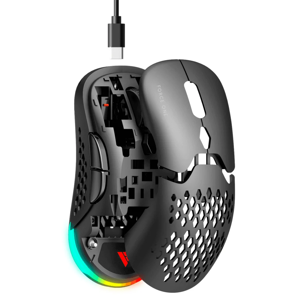 Imagem 5 de 5 do produto Mouse Force One Lynx, 19.000 DPI, RGB, Wireless