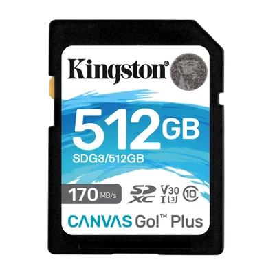 Cartão Memória Sdxc Kingston, 512GB, Canvas Go Plus, 170mbs