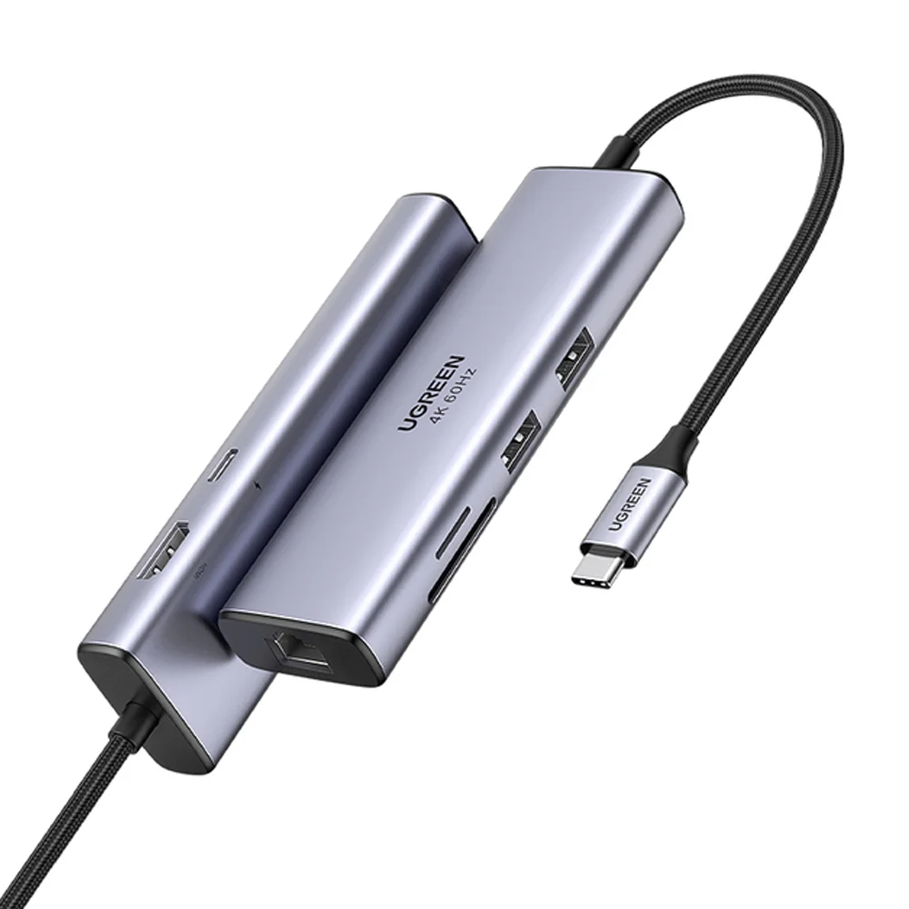 Imagem 1 de 1 do produto Adaptador Multiportas Ugreen 7 Em 1 P/ USB-c 4k60hz, Preto