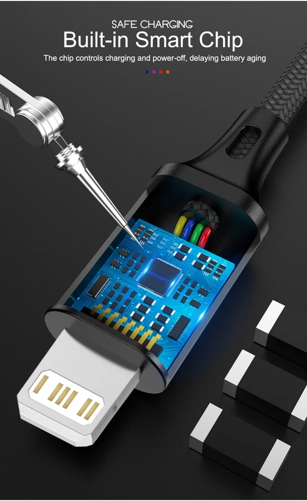Imagem 4 de 5 do produto Cabo USB Nohon Compatível Phone 5, 6, 7, 8 Plus, S, X, Xr, Xs, 11 pro, Ipad - Vermelho
