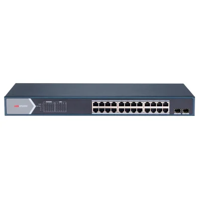 Switch Hikvision 24 Portas Gigabit, Poe 2 Portas Uplink 802.3 AF/AT - Ds-3e1526p-Si