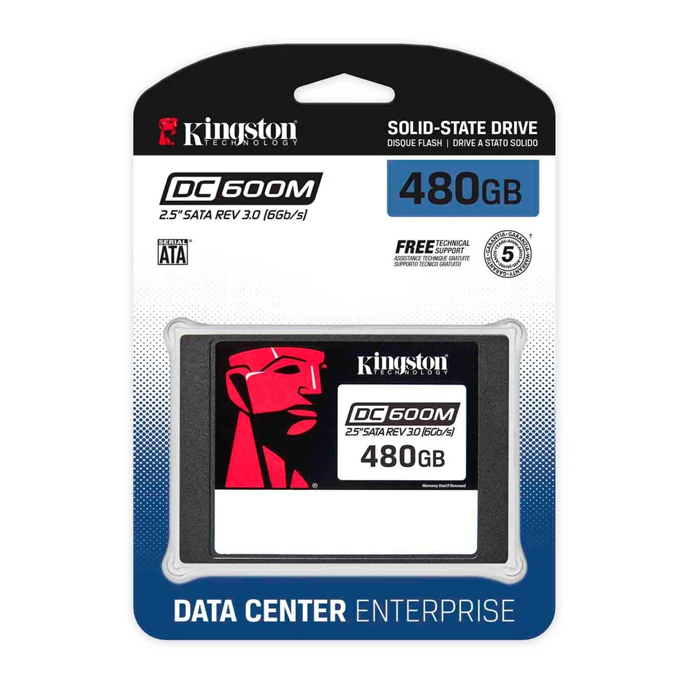 Imagem 4 de 5 do produto SSD Kingston 480GB Dc600m, Para Data Center, 2.5p, SATA III 6GB/s - Sedc600m/480g