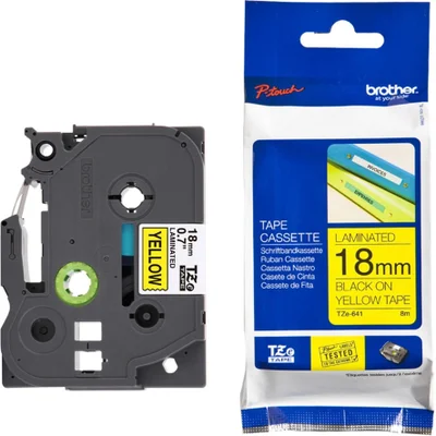 Fita Brother Preto,amarelo, Para Rotuladores - Tze641