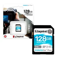 Cartao De Memoria Sd, Kingston Canvas Go Plus, 128GB, Classe 10