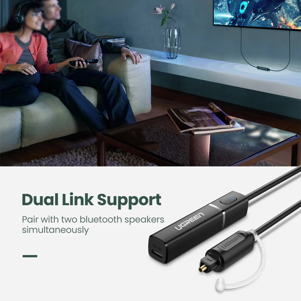 Imagem 5 de 5 do produto Adaptador Ugreen, Bluetooth, 5.0, P/ Optico - Cm150