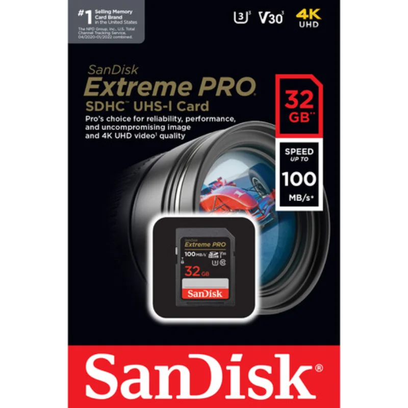 Imagem 2 de 4 do produto Cartão De Memória Sandisk Uhs-I C10, 32GB, Extreme Pro, 100MB/s