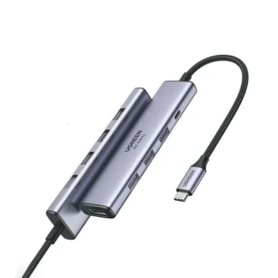 Adaptador Hub Ugreen 5in1 P/USB C HDMI 60hz+100w, Alimentação