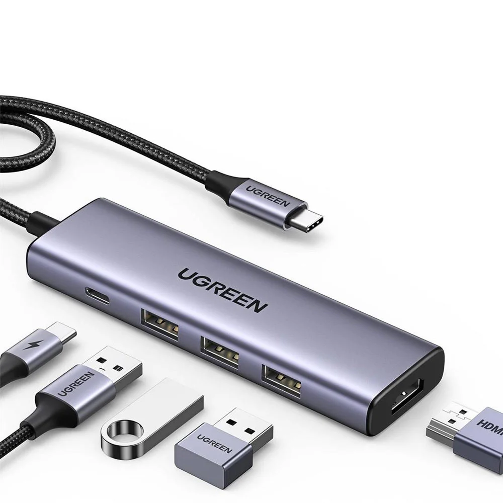 Imagem 2 de 2 do produto Adaptador Hub Ugreen 5in1 P/USB C HDMI 60hz+100w, Alimentação