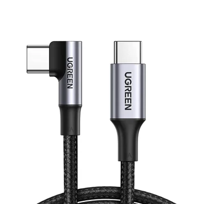 Cabo De Dados Ugreen USB, Tipo C, P/USB C, 90 Graus 5a 2m, Preto