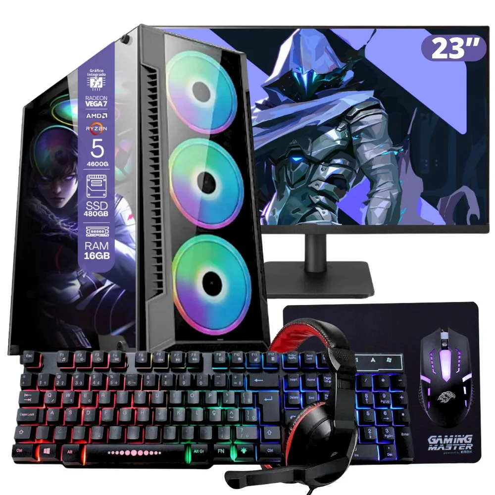 PC Gamer Tob AMD Ryzen 5 16GB SSD 480GB KaBuM