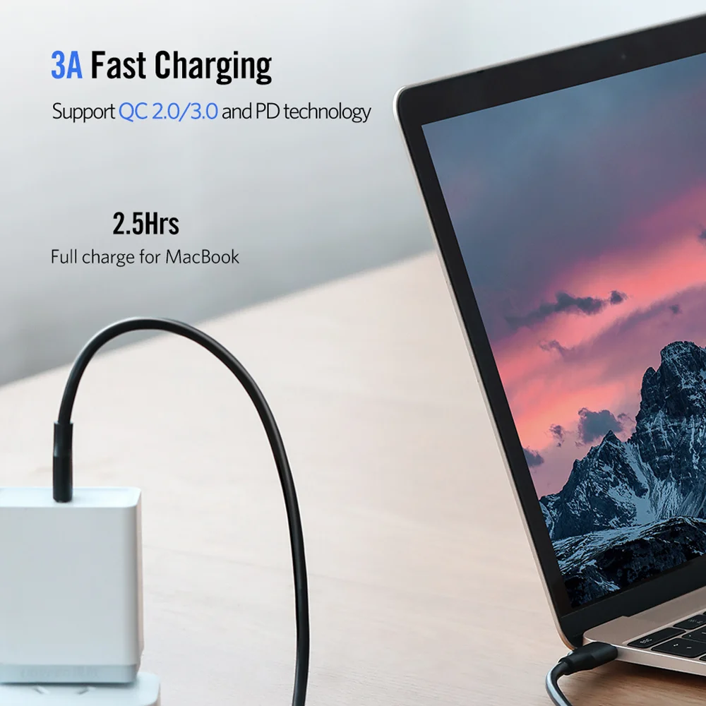 Imagem 4 de 4 do produto Cabo USB C 2.0 Ugreen Macho/macho 480mbs, Max. 3a 1m, Preto