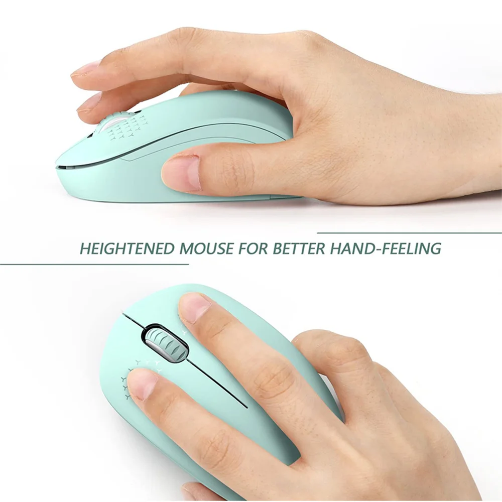 Imagem 3 de 4 do produto Mouse Seenda Wgsb 012, Sem Fio, Wireless 2.4g, Verde Mint