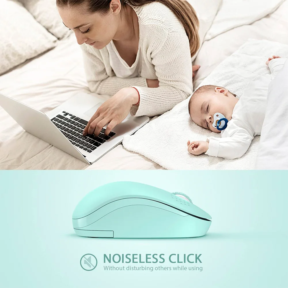 Imagem 4 de 4 do produto Mouse Seenda Wgsb 012, Sem Fio, Wireless 2.4g, Verde Mint