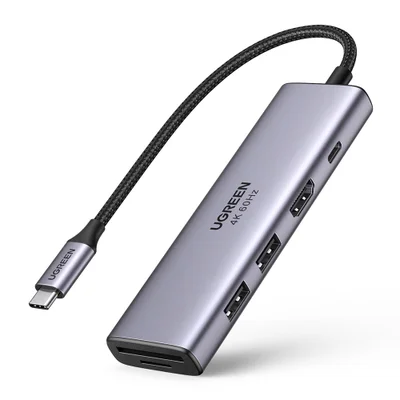 Adaptador Hub  Ugreen, USB, C 3.0,6 Em 1, Porta Carregamento, Pd