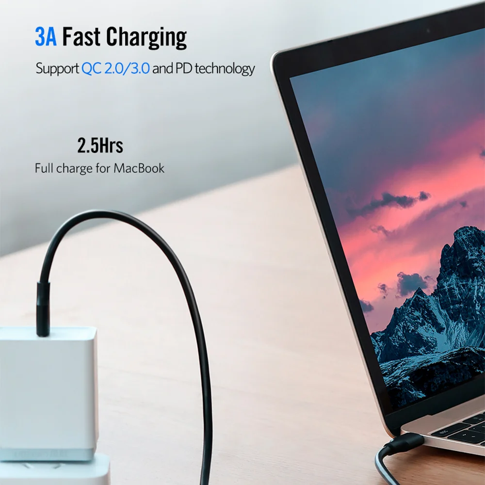 Imagem 2 de 4 do produto Cabo Dados Ugreen, USB C 2.0, Macho 480mbs, Max. 3a 0.5m, Preto
