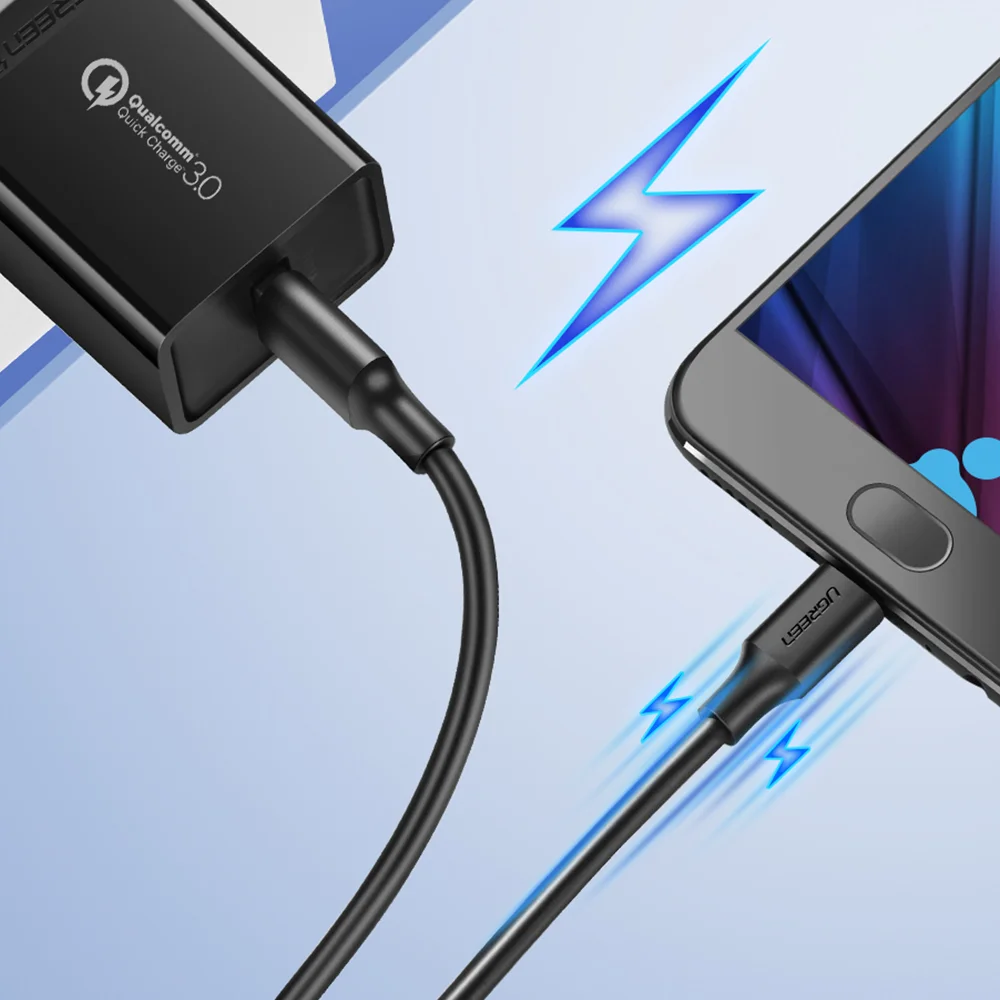 Imagem 4 de 5 do produto Cabo USB 2.0 Ugreen, Para Micro USB, Macho, 1 Metros, Preto