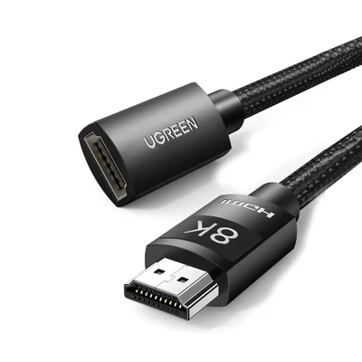 Cabo Extensor Vídeo Ugreen HDMI Macho/fêmea, 8k60hz 1m, Preto