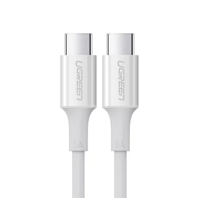 Cabo De Dados Ugreen, USB 2.0 Tipo C, Macho/macho 5a 2m, Branco