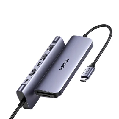 Hub Adaptador Ugreen, 7 Em 1, Para USB C + 100w, Power Delivery