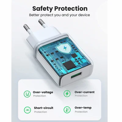 Carregador Ugreen, Porta USB A, Turbo Qc 3.0 Max, 18w, Branco — foto 5
