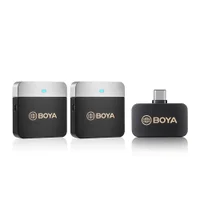 Microfone Boya By-m1v4, Sem Fio, P/ USB C, Lapela 2.4g,Preto