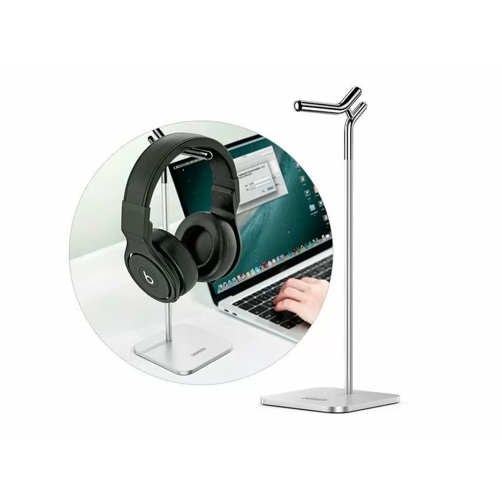 Imagem 2 de 4 do produto Suporte De Mesa Headset Ugreen, Para Fone Ouvido Metal, Prata