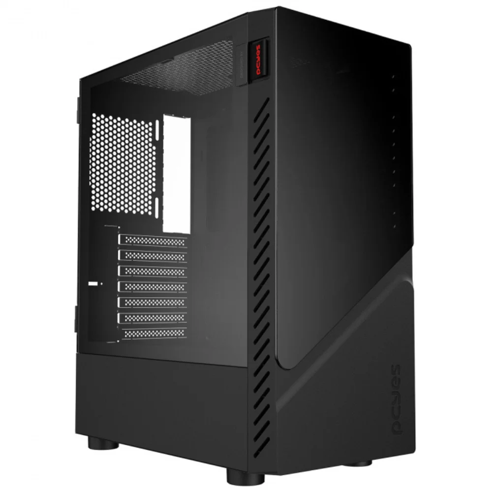 Gabinete Gamer Pcyes Set Black Vulcan, Lateral Em Vidro - Gsbvpbr