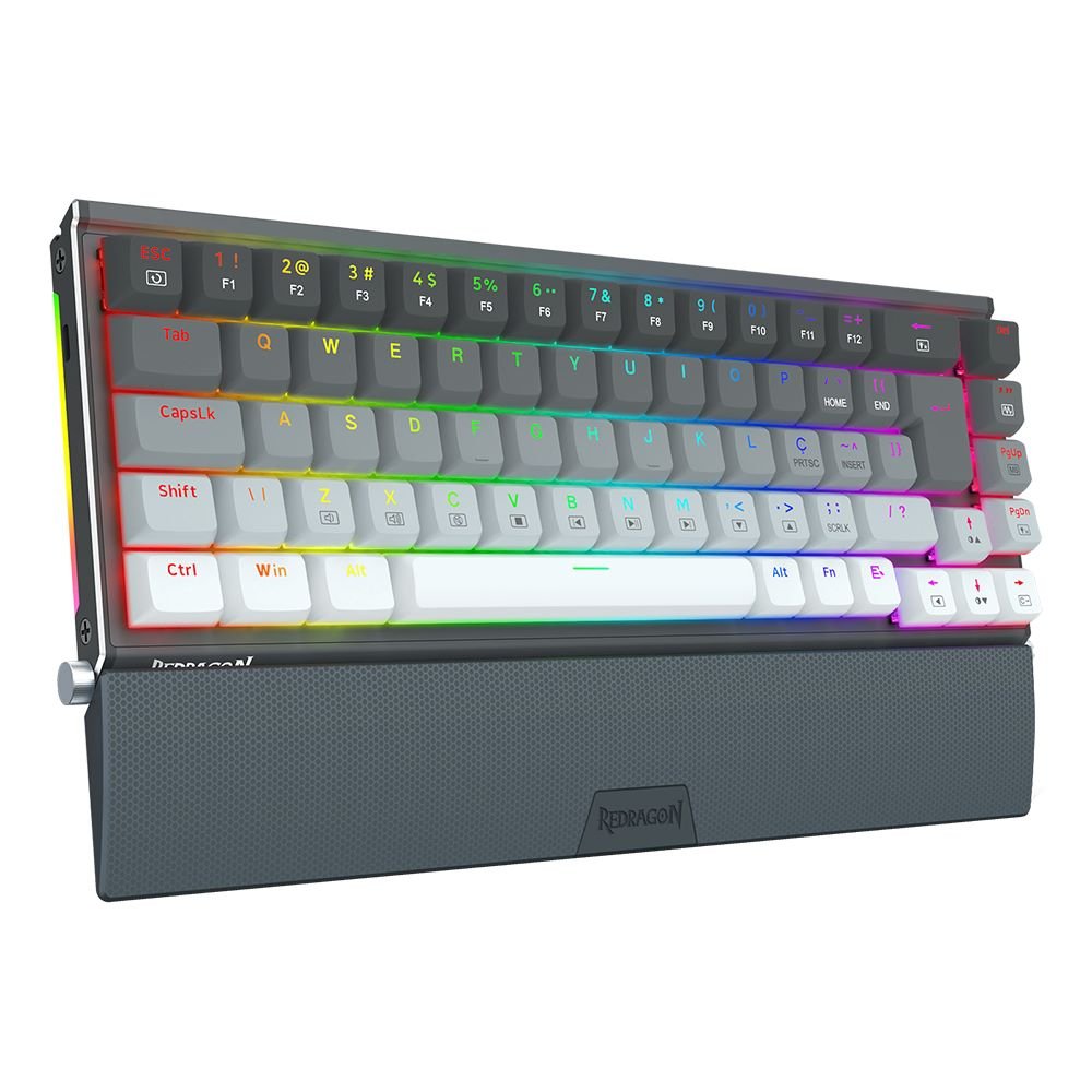 Teclado Mecanico Gamer Redragon Shaco, RGB, Switch Brown, Preto E Cinza