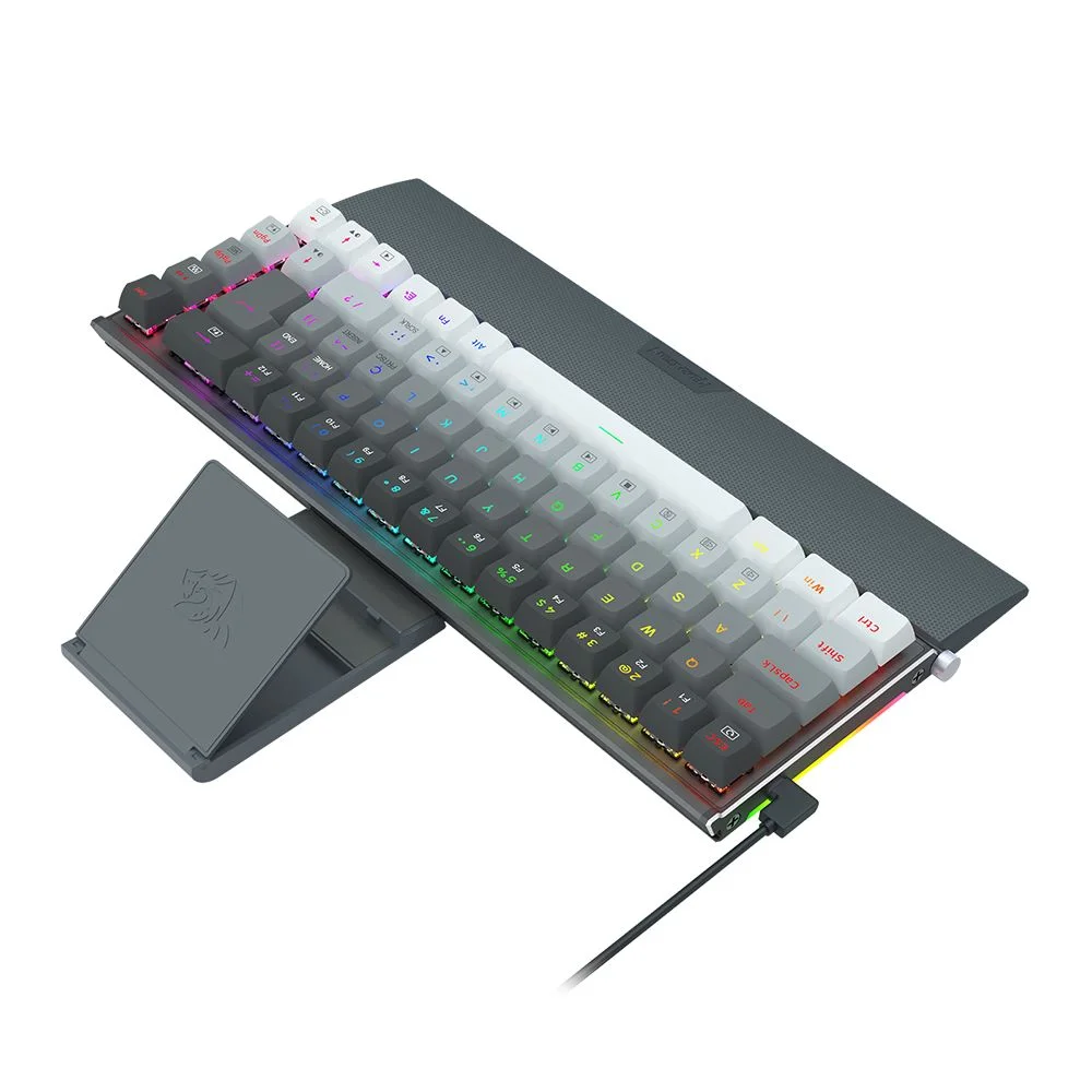 Teclado Mecanico Gamer Redragon Shaco, RGB, Switch Brown, Preto E Cinza
