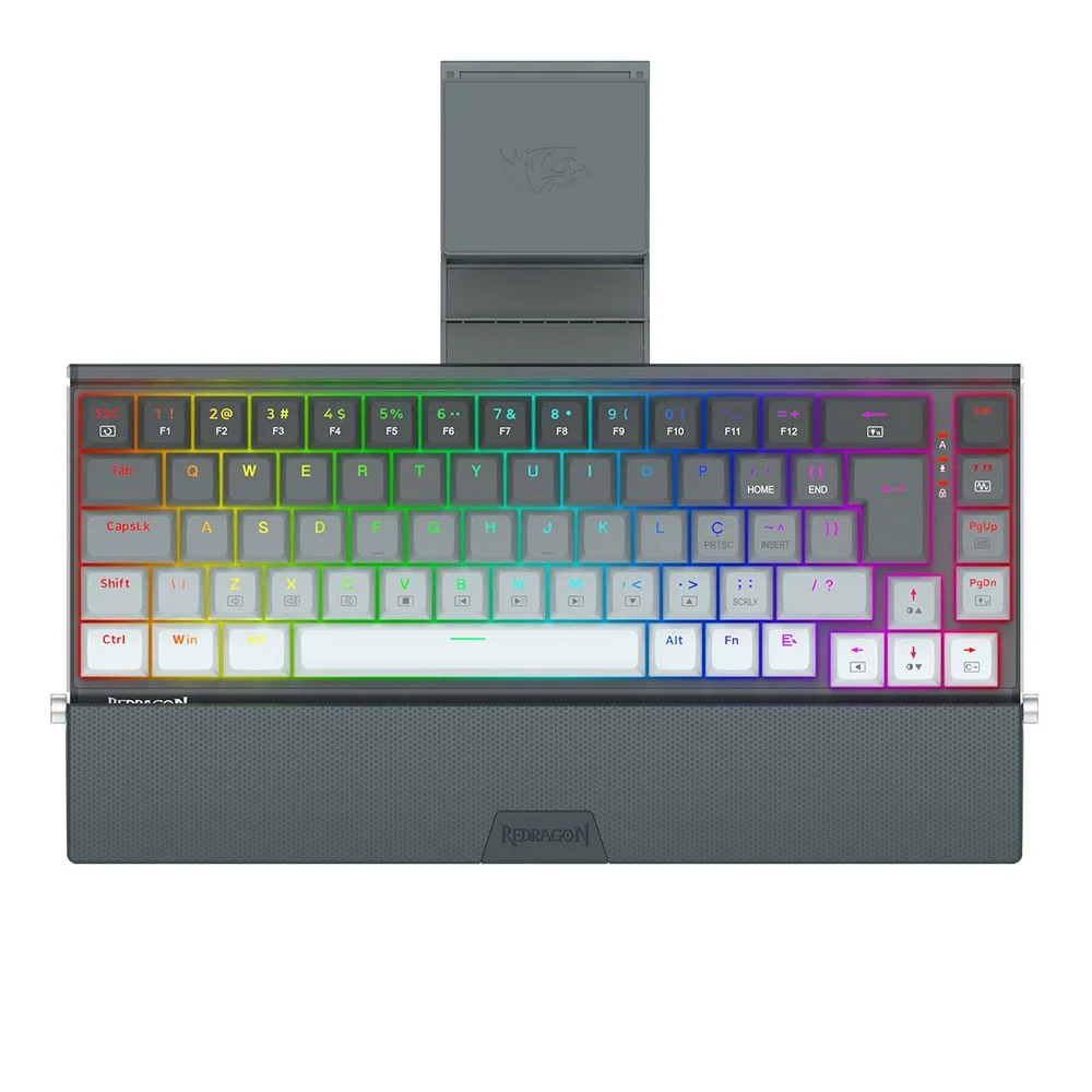 Teclado Mecanico Gamer Redragon Shaco, RGB, Switch Brown, Preto E Cinza