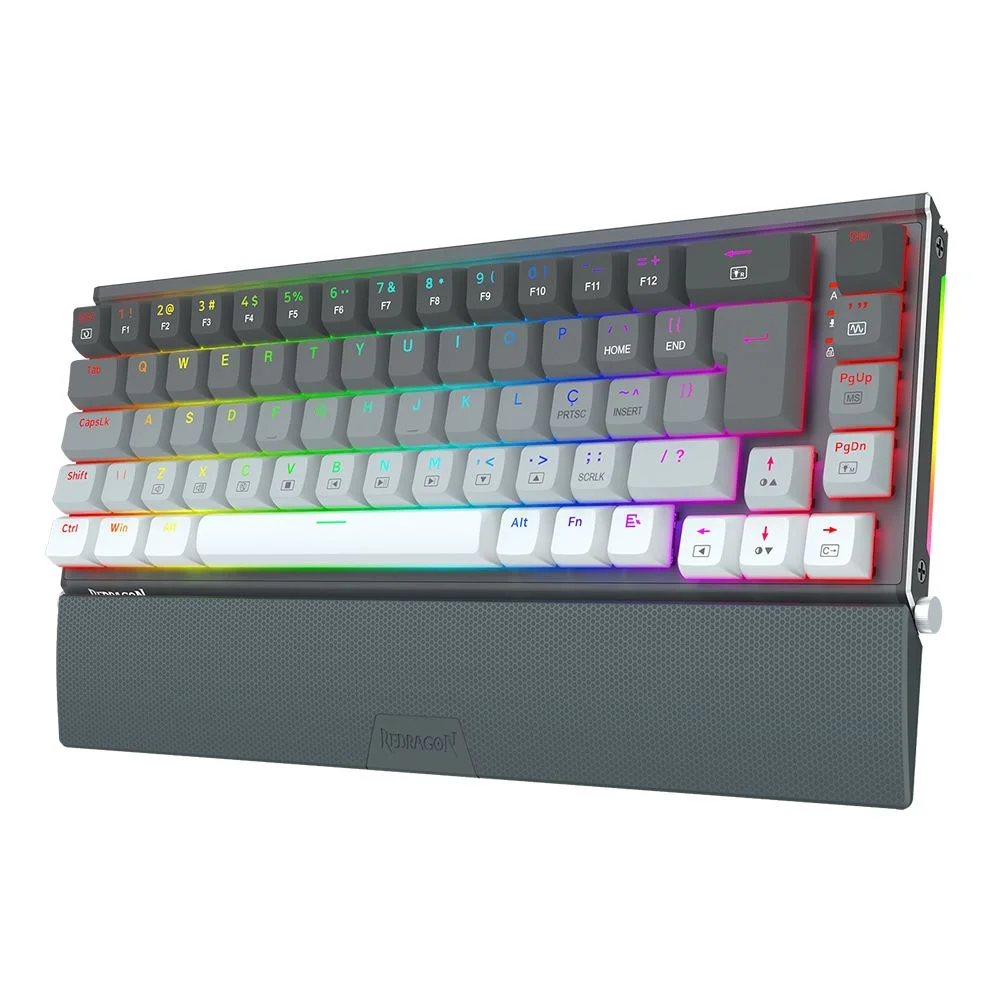 Teclado Mecanico Gamer Redragon Shaco, RGB, Switch Brown, Preto E Cinza