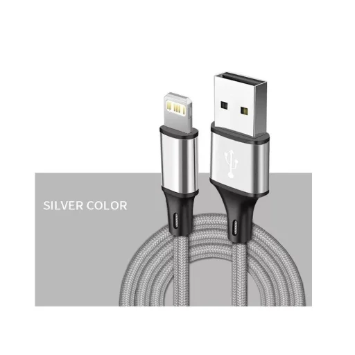 Imagem 5 de 5 do produto Cabo USB Compatível Phone 5, 6, 7, 8 Plus, S, X, Xr, Xs 11pro, Cinza