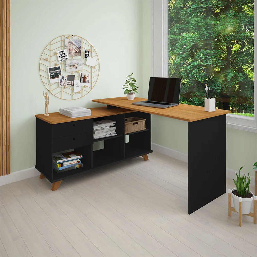 Imagem 5 de 5 do produto Escrivaninha Artany Gold, 2 Gavetas