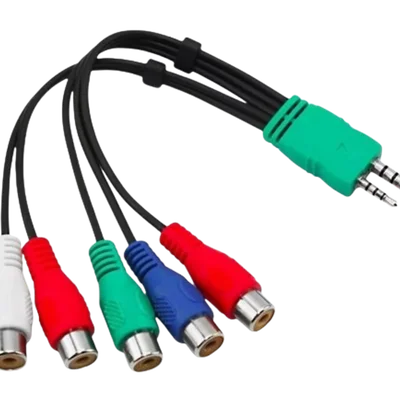 Cabo Adaptador AV Componente, TV LED, LCD, P1, P2, 5 Rca