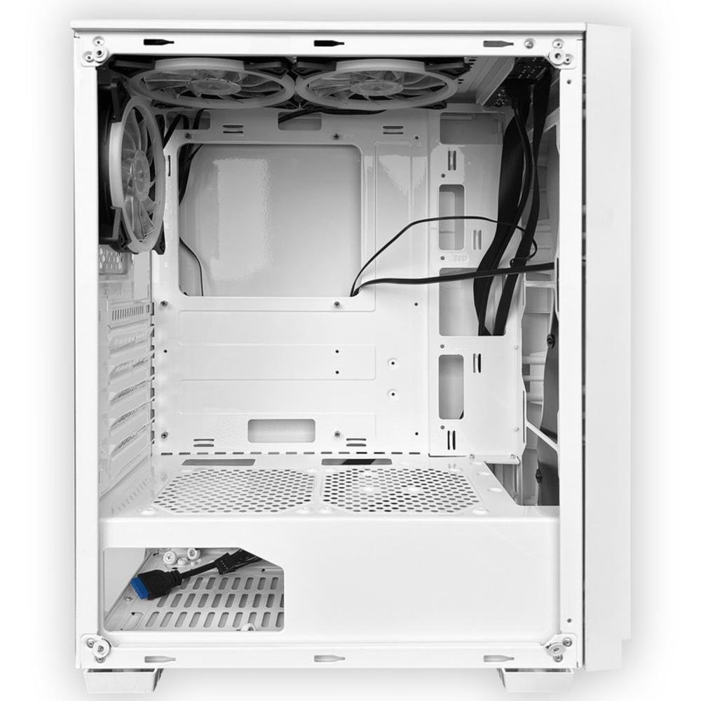 Imagem 3 de 5 do produto Gabinete Gamer White Neon, Mid Tower, Vidro Temperado, RGB, C/ 3 Fans