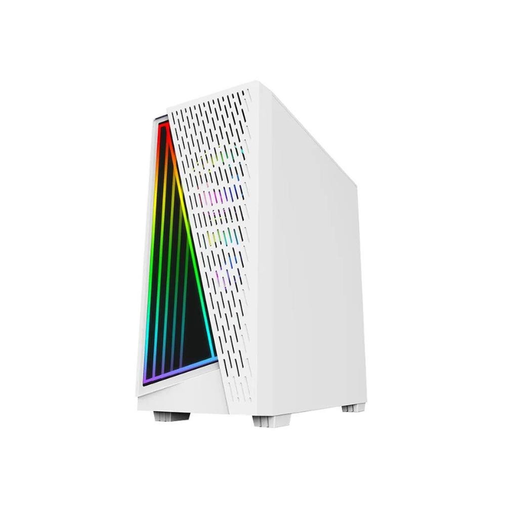 Imagem 4 de 5 do produto Gabinete Gamer White Neon, Mid Tower, Vidro Temperado, RGB, C/ 3 Fans