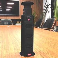 Torre De Embutir Renna, Com 3 Tomadas, 16a, 240v, Preto, Bivolt