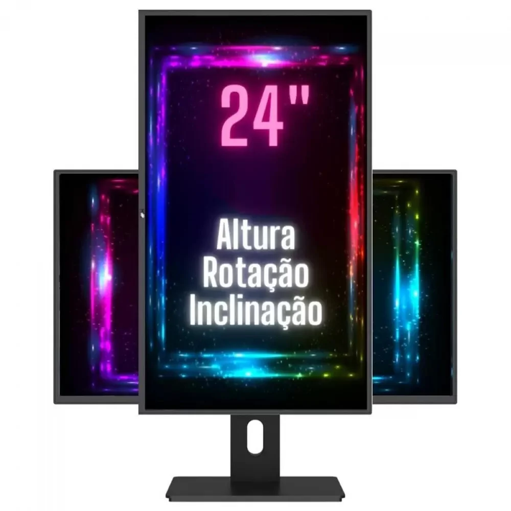 Monitor 3green 24", FULL HD, 75Hz, 2Ms, HDMI, Led Ergonômico, Ajuste De Altura, Rotação Vertical E Horizontal, Inclinação, Widescreen Monitor 3green 24", FULL HD, 75Hz, 2Ms, HDMI, Led Ergonômico, Ajuste De Altura, Rotação Vertical E Horizontal, Inclinação, Widescreen