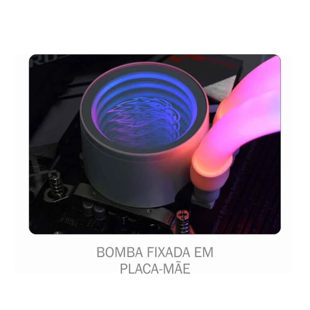 Imagem 3 de 5 do produto Water Cooler Wac5 K-mex, Bifrost White ,240mm, Iluminacao ARGB
