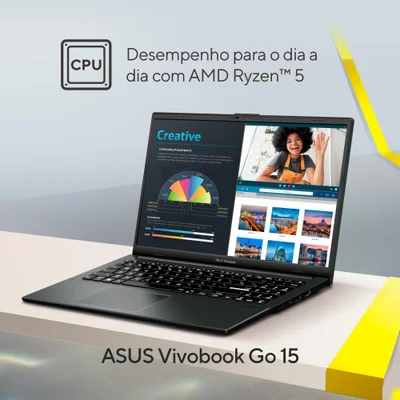 Notebook Asus Vivobook Go 15, AMD Ryzen 5 7520u 2.8GHz, 8 GB, SSD 512 GB, Tela 15.6" Full HD,... 14