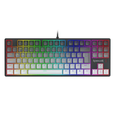 Teclado Mecanico Usb Gamer, Daksa Rgb Switch Brown Redragon, Preto E Cinza - K576gg-rgb