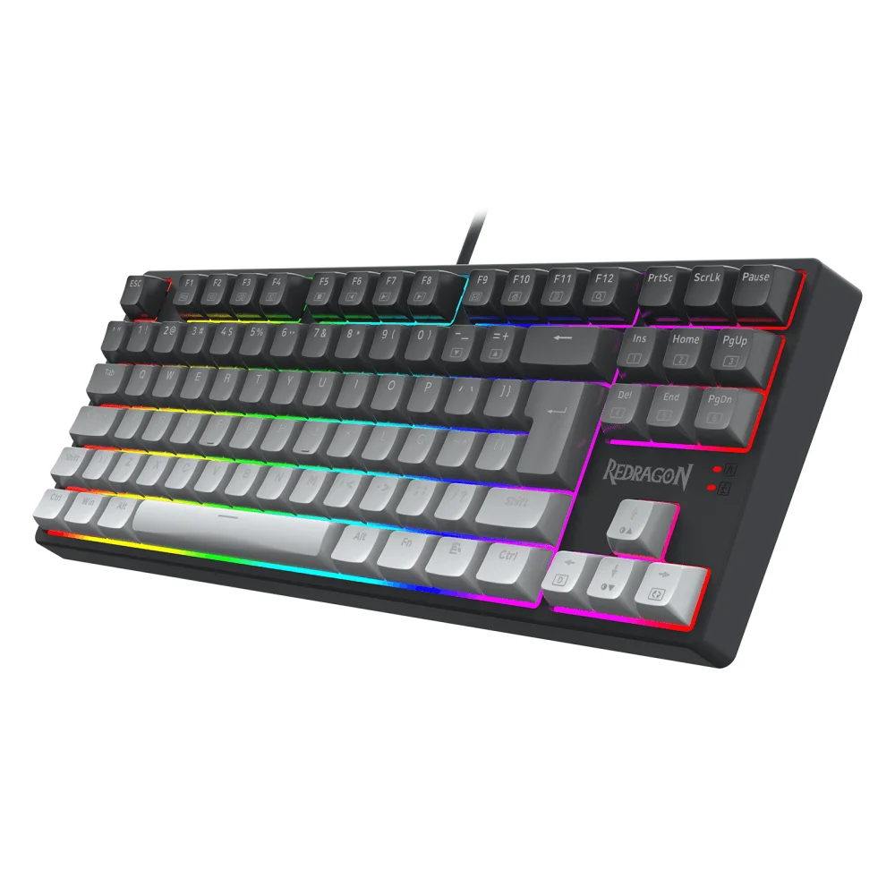 Imagem 2 de 5 do produto Teclado Mecanico Usb Gamer, Daksa Rgb Switch Brown Redragon, Preto E Cinza - K576gg-rgb