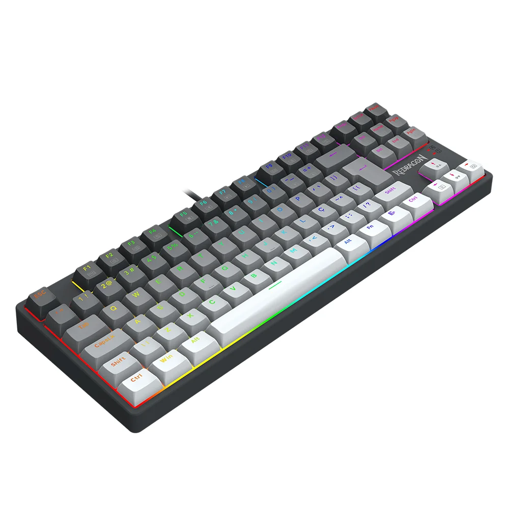 Imagem 4 de 5 do produto Teclado Mecanico Usb Gamer, Daksa Rgb Switch Brown Redragon, Preto E Cinza - K576gg-rgb
