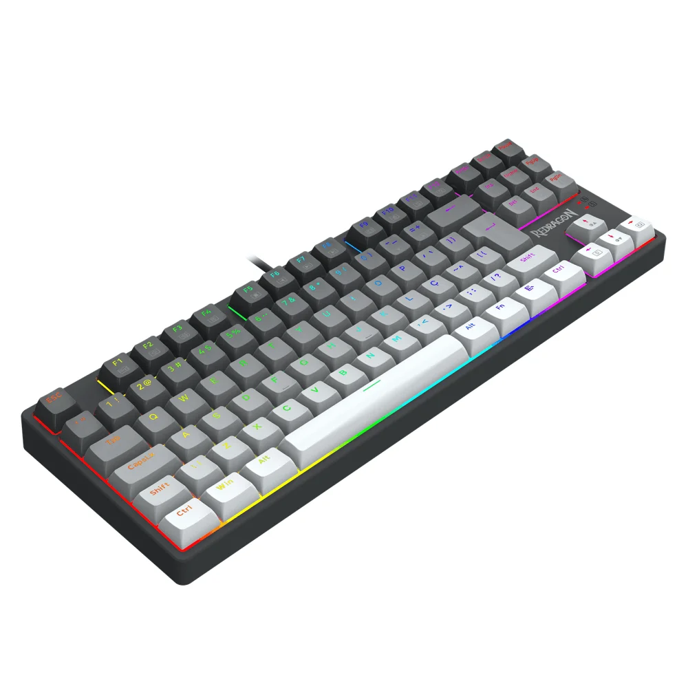 Imagem 5 de 5 do produto Teclado Mecanico Usb Gamer, Daksa Rgb Switch Brown Redragon, Preto E Cinza - K576gg-rgb