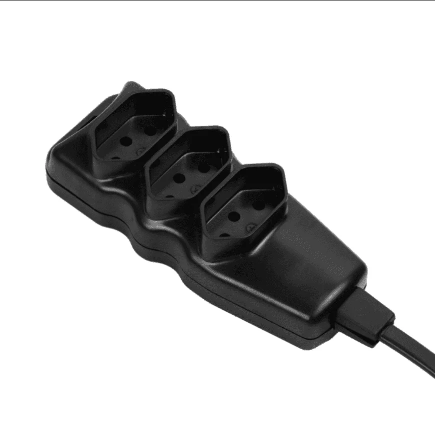 Imagem 3 de 5 do produto Extensão Elétrica, 3 Tomadas Pp, Plano 3x0,75, 10m, Preta