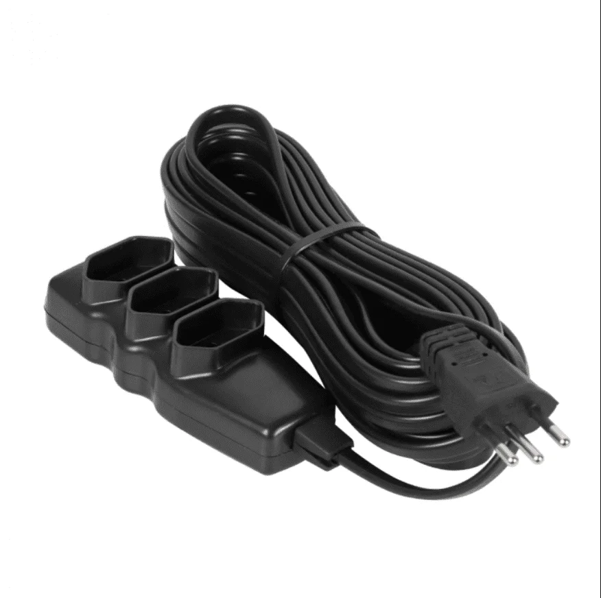 Imagem 4 de 5 do produto Extensão Elétrica, 3 Tomadas Pp, Plano 3x0,75, 10m, Preta