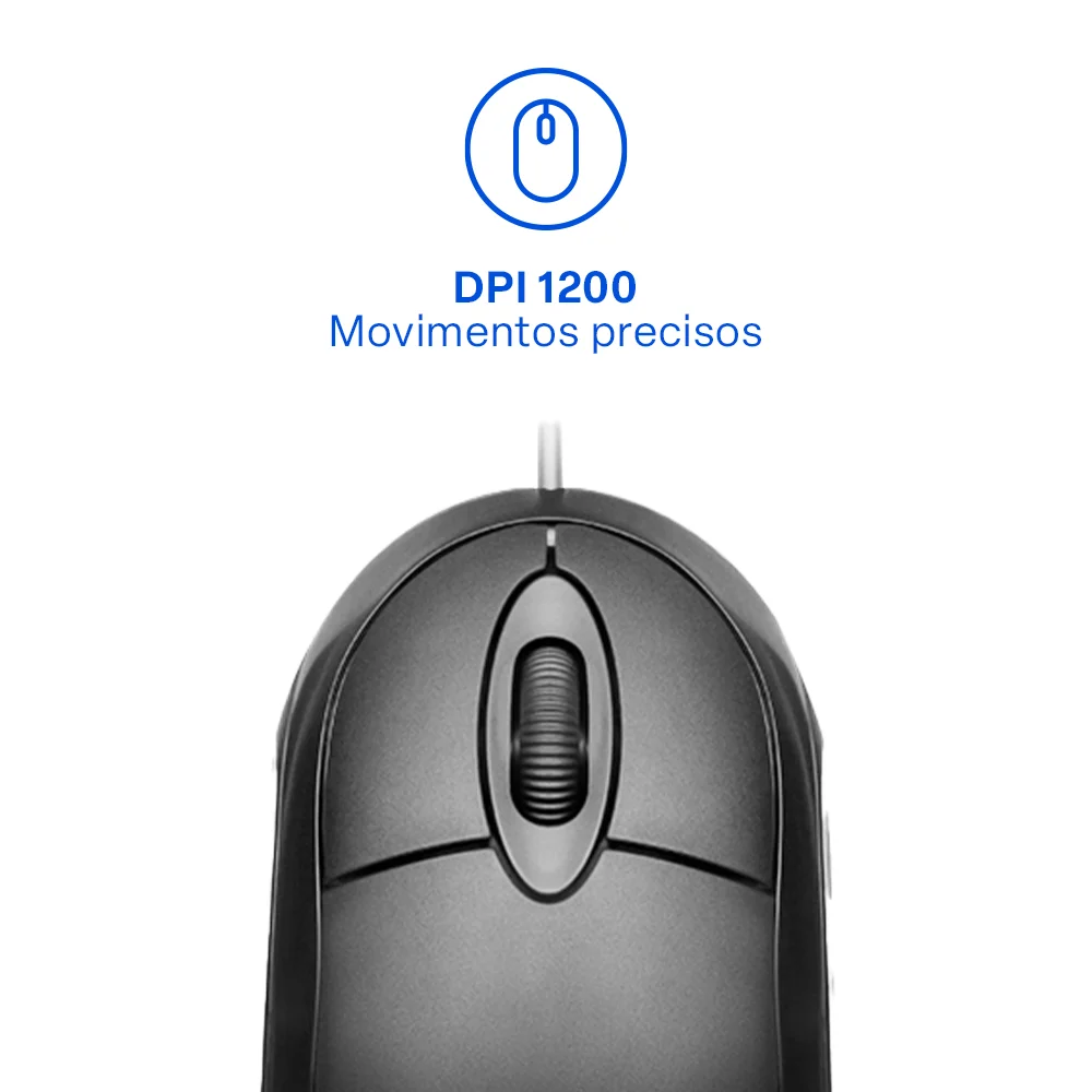 Imagem 3 de 5 do produto Kit Teclado e Mouse Com Fio CF50 Cabo De 120cm 1200dpi Multi (Multilaser) - TC309